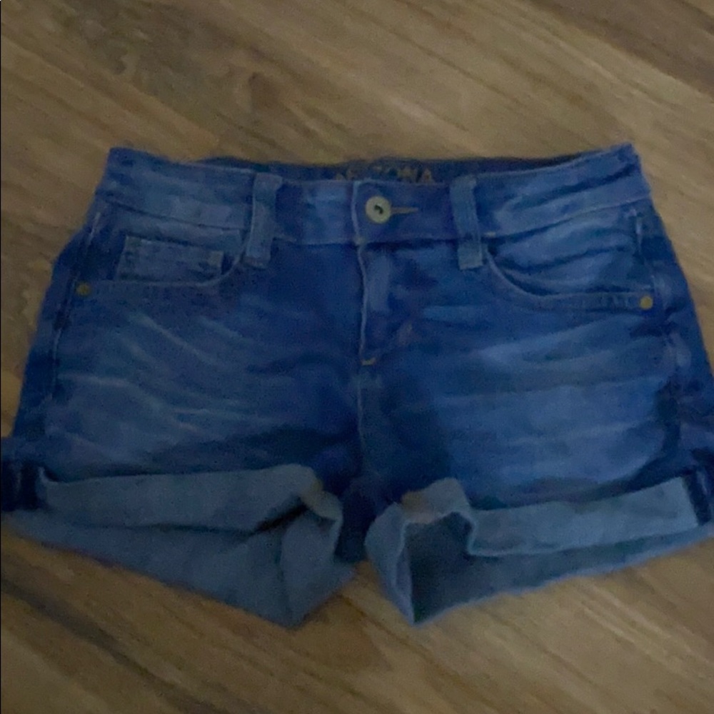 light blue jean shorts